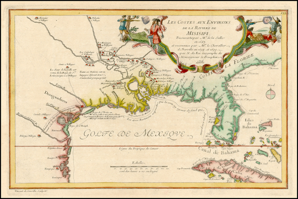 85-South, Southeast, Texas and Southwest Map By Nicolas de Fer