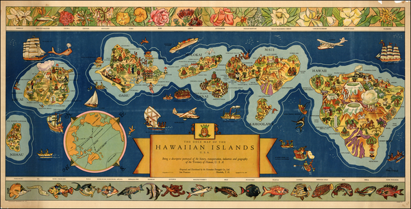 38-Hawaii and Hawaii Map By Hawaiian Pineapple Company