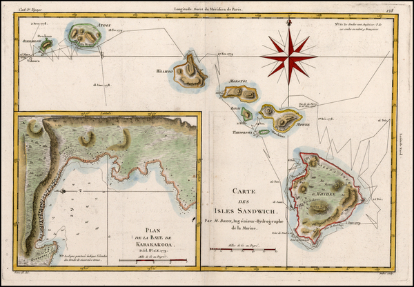 70-Hawaii and Hawaii Map By Rigobert Bonne