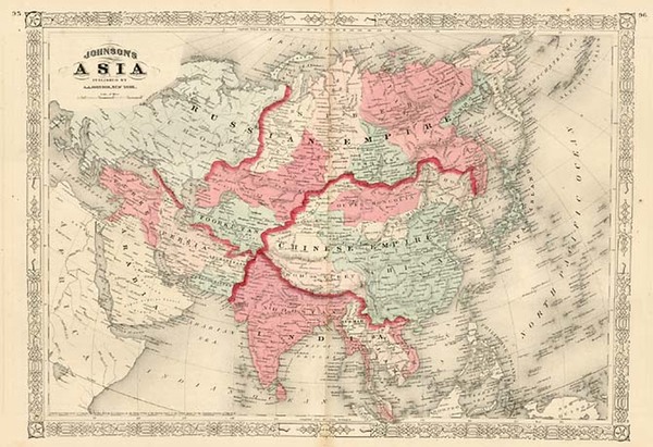 30-Asia and Asia Map By Alvin Jewett Johnson