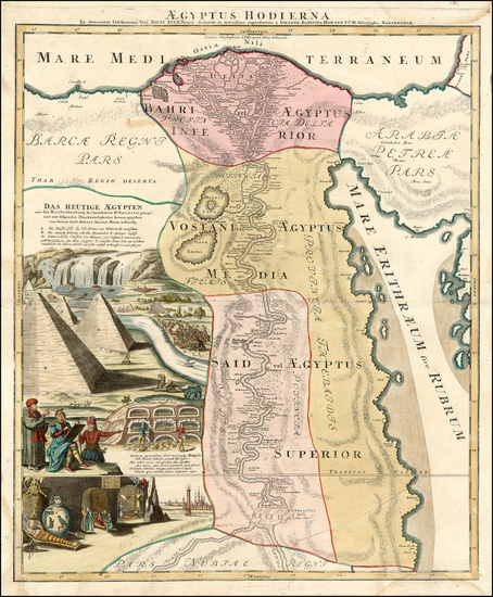 45-Middle East and Egypt Map By Johann Baptist Homann