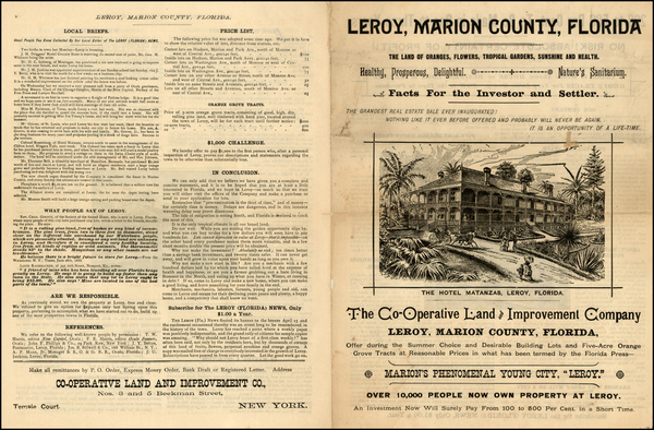 10-Florida Map By Co-operative Land and Improvement Company 