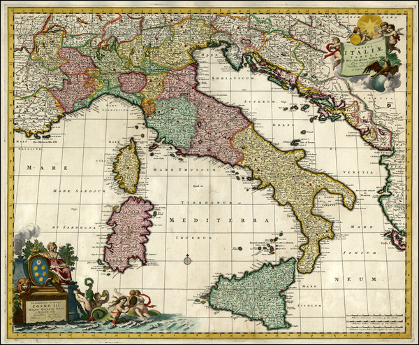 65-Italy and Balearic Islands Map By Nicolaes Visscher I