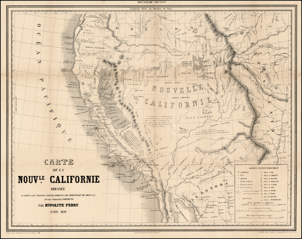 97-Southwest, Rocky Mountains and California Map By Hypolite Ferry