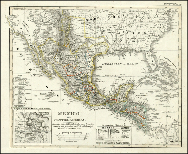 80-Texas, Southwest, Rocky Mountains and California Map By Adolf Stieler