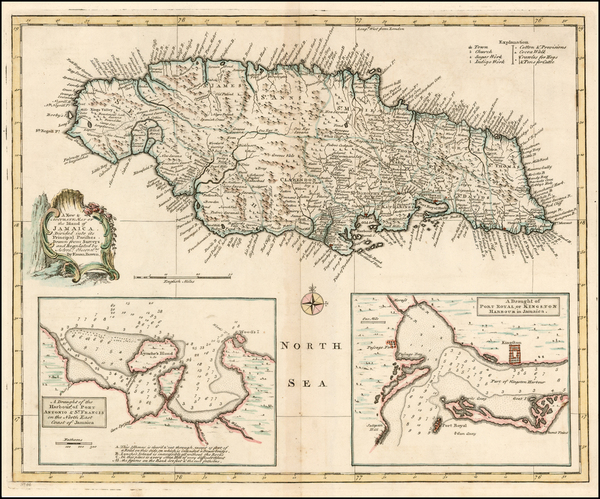 61-Caribbean Map By Emanuel Bowen