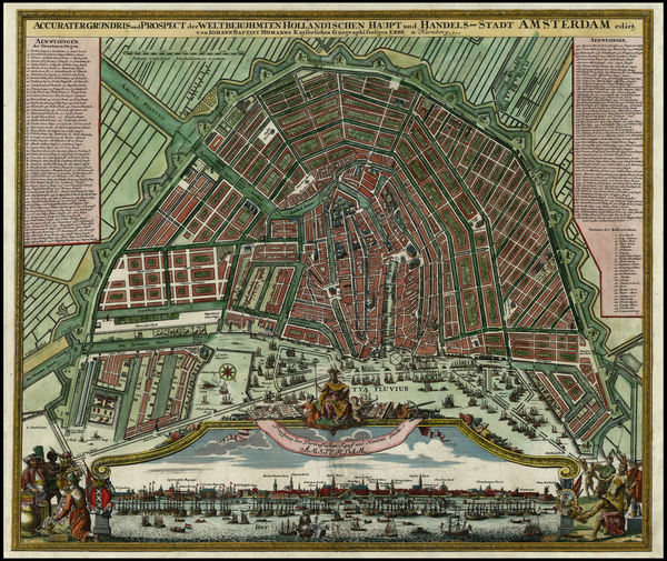 88-Netherlands Map By Johann Baptist Homann