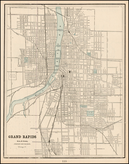 46-Midwest Map By George F. Cram