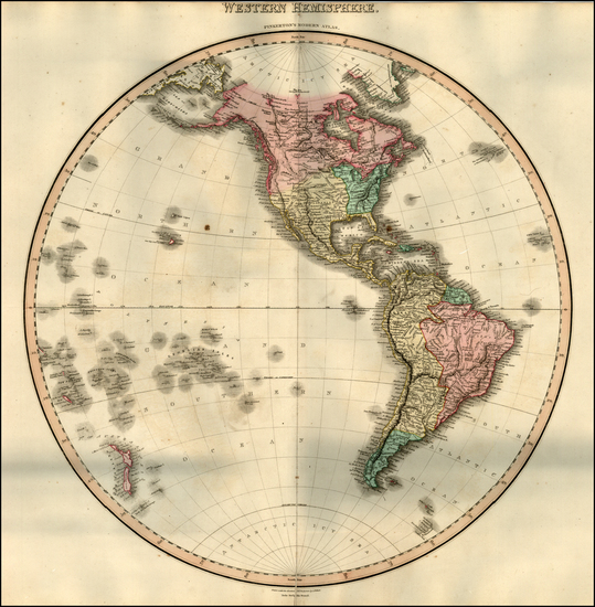 94-Western Hemisphere, South America, Pacific and America Map By John Pinkerton