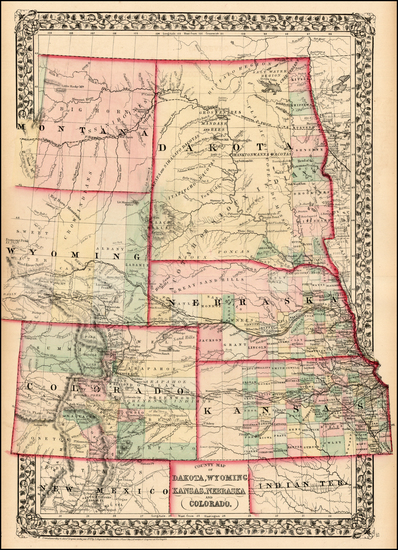 5-Plains and Rocky Mountains Map By Samuel Augustus Mitchell Jr.