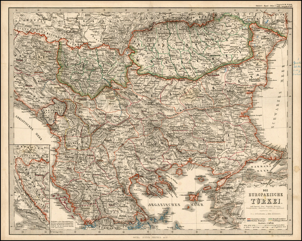 11-Balkans and Turkey Map By Adolf Stieler