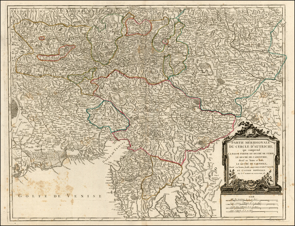 84-Austria, Balkans and Italy Map By Gilles Robert de Vaugondy / Charles Francois Delamarche