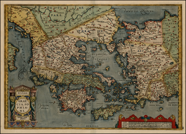 11-Turkey, Turkey & Asia Minor, Balearic Islands and Greece Map By Abraham Ortelius