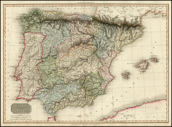 28-Spain and Portugal Map By John Pinkerton