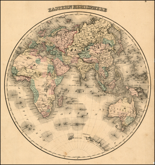 58-Eastern Hemisphere, Atlantic Ocean and Oceania Map By OW Gray