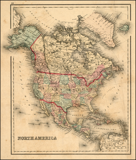 75-North America Map By O.W. Gray