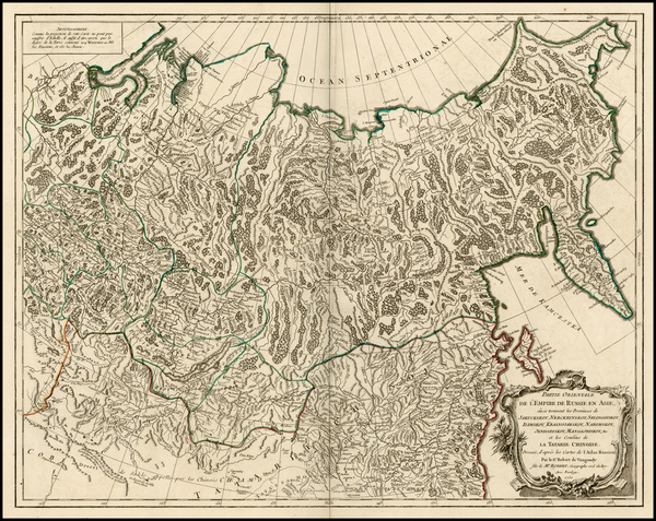 27-China, Central Asia & Caucasus and Russia in Asia Map By Gilles Robert de Vaugondy