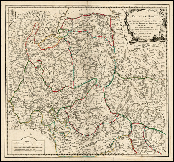 78-France and Italy Map By Gilles Robert de Vaugondy