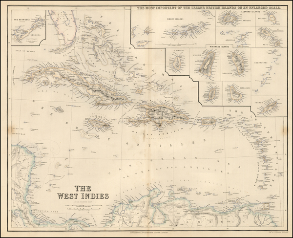 36-Caribbean Map By Archibald Fullarton & Co.