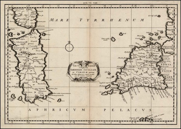 99-Italy, Mediterranean and Balearic Islands Map By  Gerard Mercator