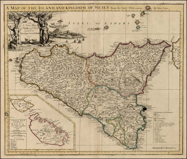 83-Italy and Balearic Islands Map By John Senex