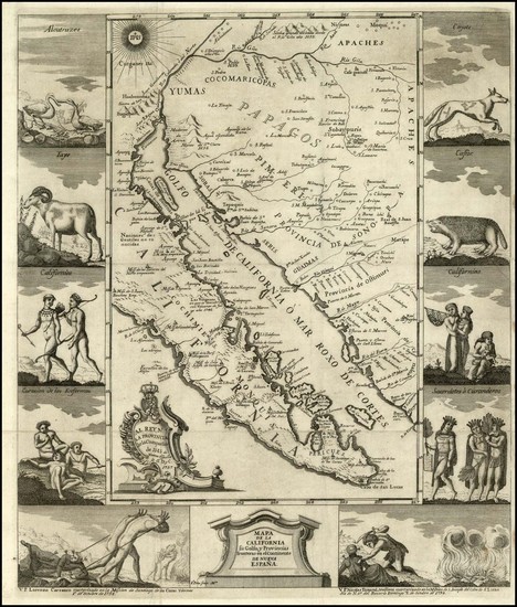 59-Southwest, Baja California and California Map By Miguel Venegas