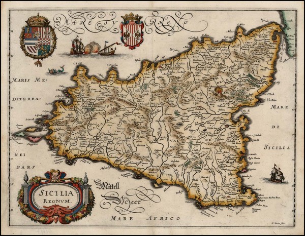 23-Italy, Mediterranean and Balearic Islands Map By Matthaeus Merian