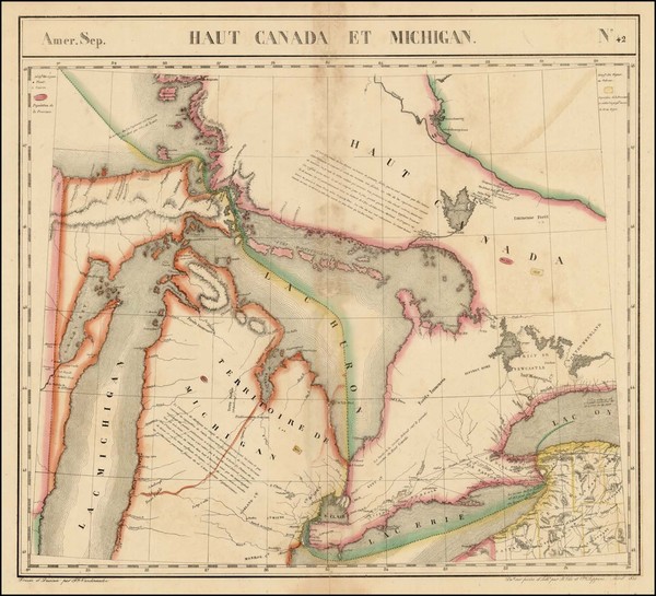 66-Midwest and Canada Map By Philippe Marie Vandermaelen