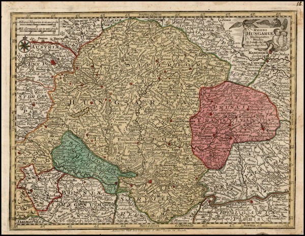 65-Hungary, Romania and Balkans Map By Matthaus Seutter