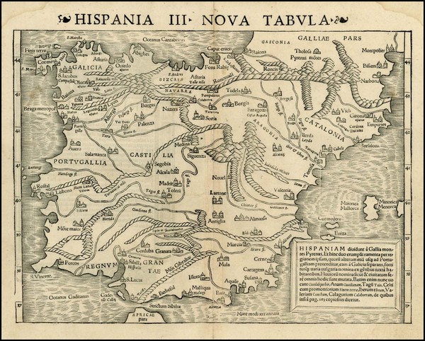 73-Spain and Portugal Map By Sebastian Munster