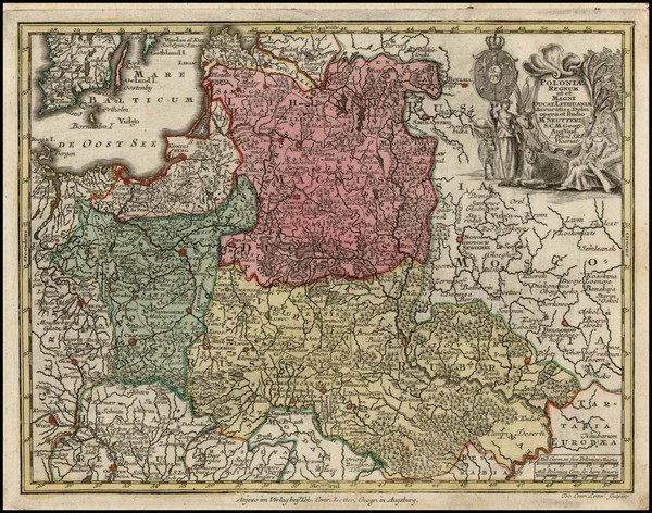 54-Poland and Baltic Countries Map By Matthaus Seutter