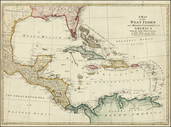 78-South, Southeast, Caribbean and Central America Map By John Blair