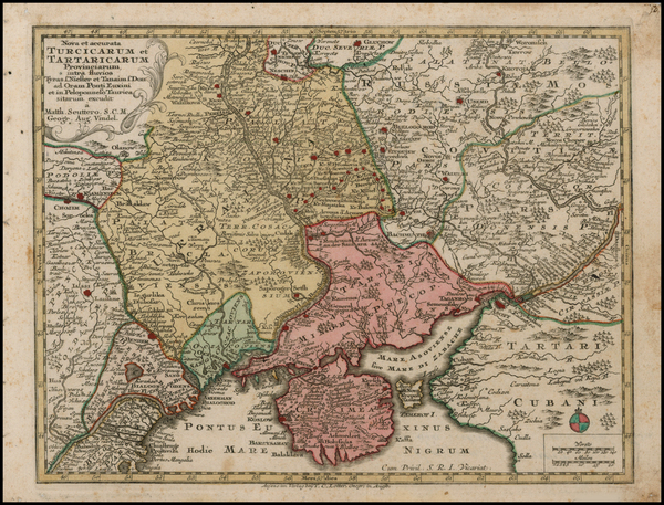 76-Russia, Ukraine, Central Asia & Caucasus and Russia in Asia Map By Matthaus Seutter