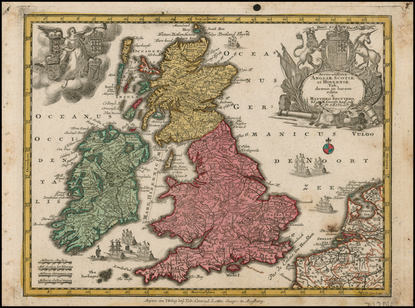 65-British Isles Map By Matthaus Seutter