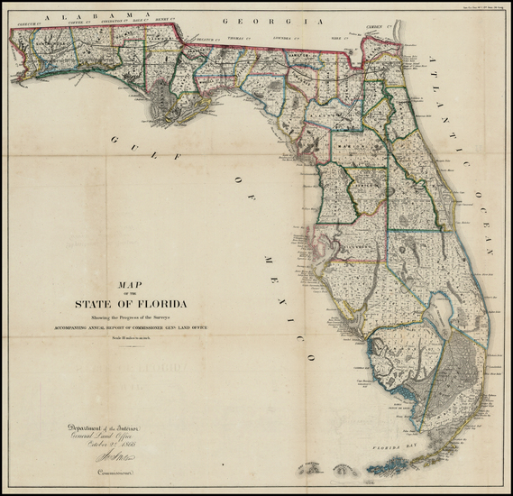 2-Florida Map By U.S. General Land Office