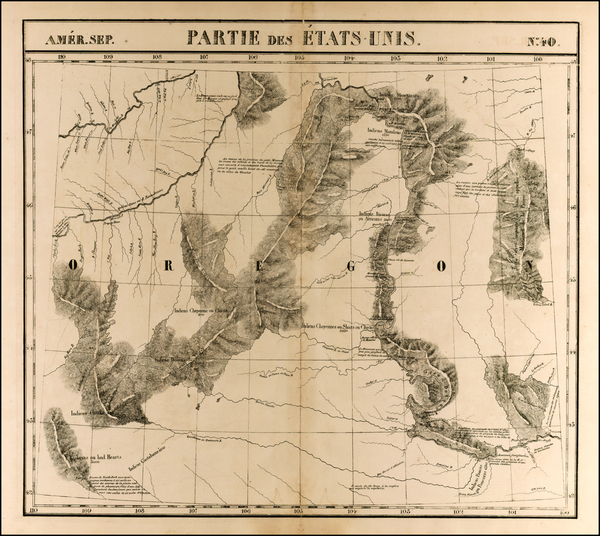 51-Plains and Rocky Mountains Map By Philippe Marie Vandermaelen