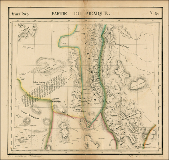 4-Texas and Southwest Map By Philippe Marie Vandermaelen