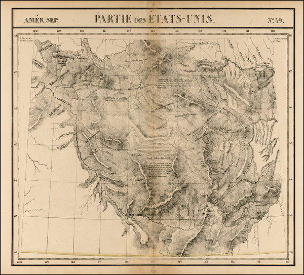 34-Rocky Mountains Map By Philippe Marie Vandermaelen