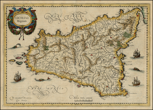 14-Italy and Balearic Islands Map By  Gerard Mercator