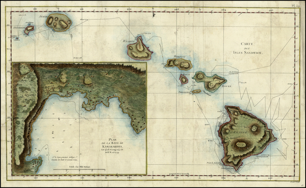 77-Hawaii and Hawaii Map By James Cook