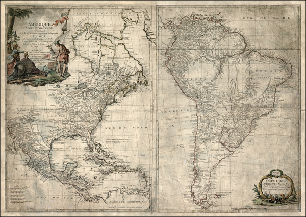 26-North America, South America and America Map By Maurille Antoine Moithey / Jean-Baptiste Crepy