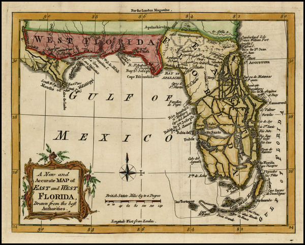 30-Florida and Southeast Map By London Magazine