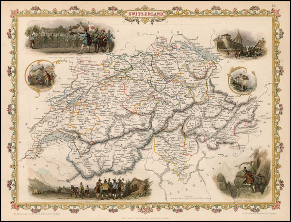 3-Switzerland Map By John Tallis