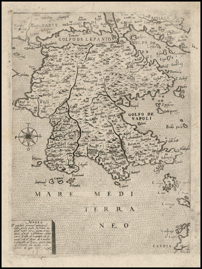 8-Mediterranean, Balearic Islands and Greece Map By Giovanni Francesco Camocio