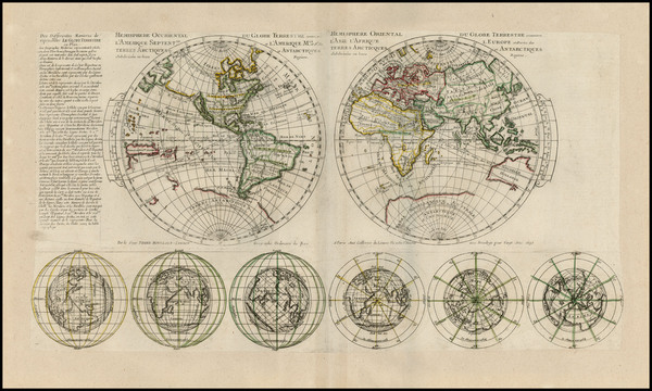 78-World and Polar Maps Map By Pierre Moullart-Sanson