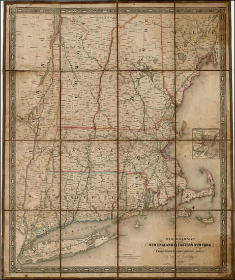 60-New England Map By J.H. Goldthwait