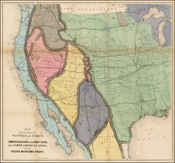 58-United States, Texas, Plains, Southwest, Rocky Mountains and California Map By William Gilpin