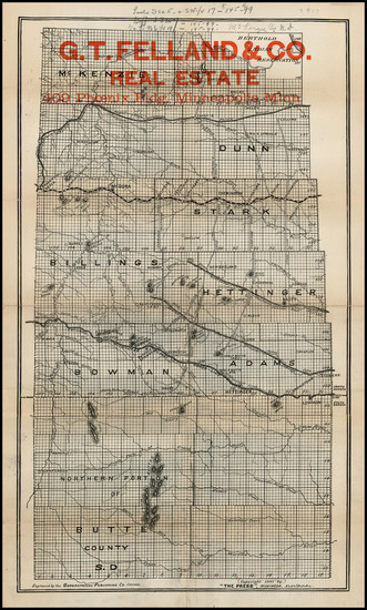 4-Plains Map By Geographical Publishing Co.