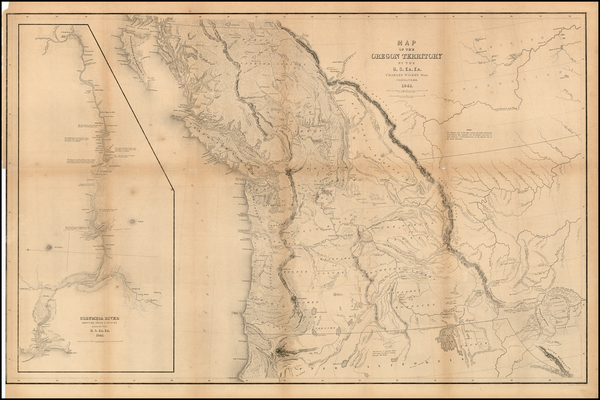 77-Rocky Mountains, California and Canada Map By Charles Wilkes