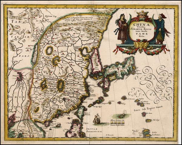 17-China, Japan and Korea Map By Matthaus Merian